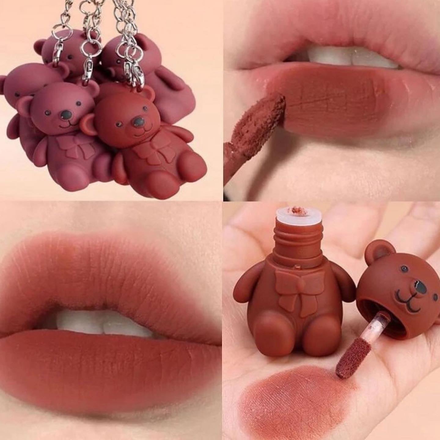Teddy Keychain Lipsticks | Set of 3